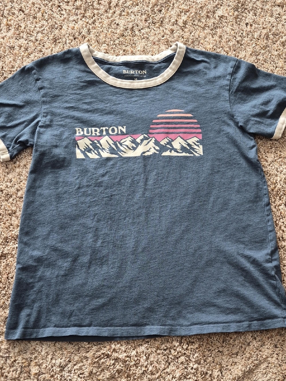 Burton Blue Tee with Mountain & Sunset Graphic, Women's Med